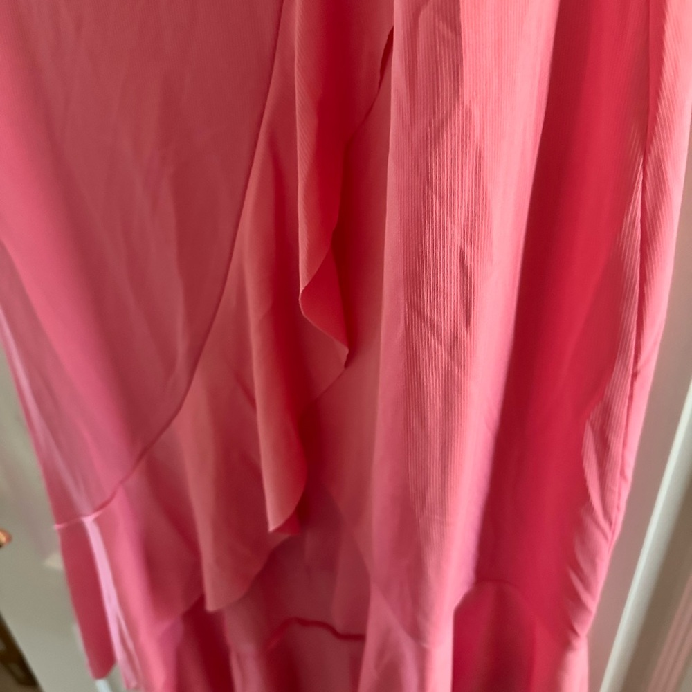 Zara nwt Elegant Pink Ruffle Dress - Picture 5 of 8